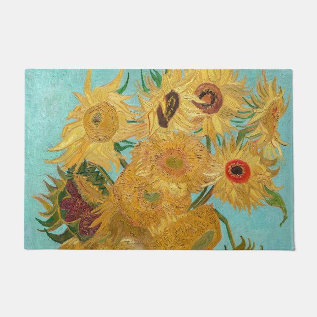 Van Gogh - Vase mit 12 Sonnenblumen Fußmatte (Vorderseite)
