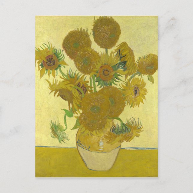 Van Gogh Vase mit fünfzehn SonnenblumengalerieHD Postkarte (Vorderseite)