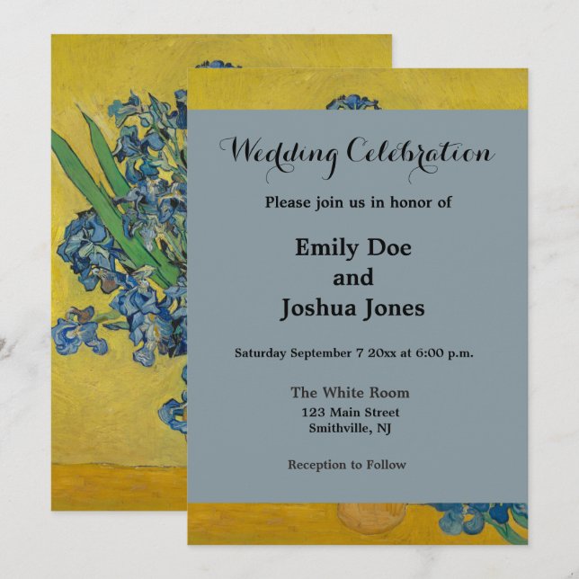 Van Gogh Vase mit Ire Classic Impressionismus Einladung (Vorne/Hinten)