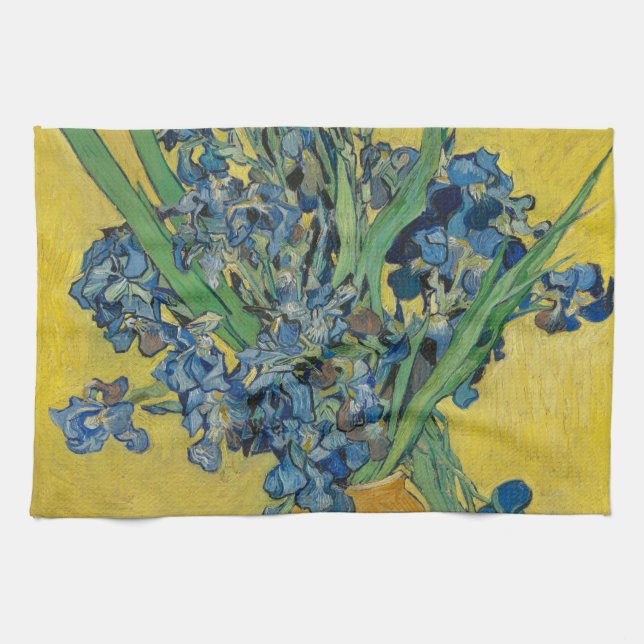 Van Gogh Vase mit Ire Classic Impressionismus Geschirrtuch (Horizontal)