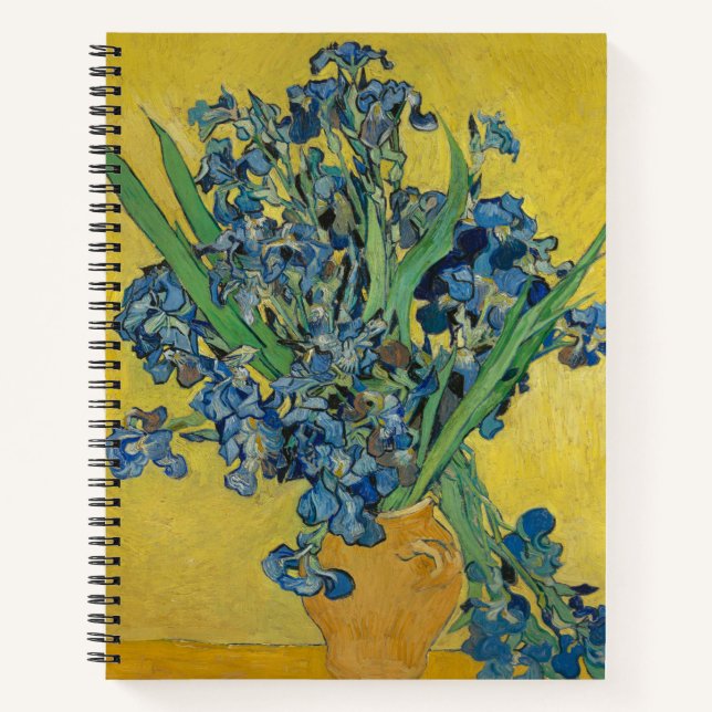Van Gogh Vase mit Ire Classic Impressionismus Notizbuch (Vorderseite)