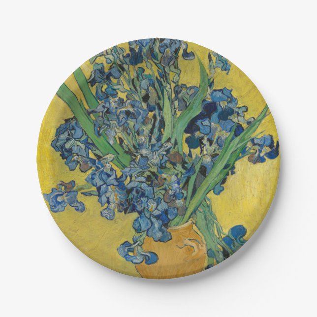Van Gogh Vase mit Ire Classic Impressionismus Pappteller (Vorderseite)