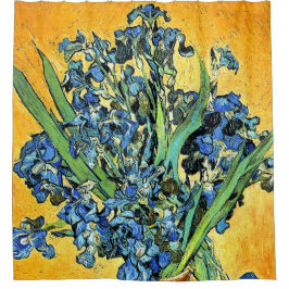 Van Gogh - Vase mit irisch-gelbem Hintergrund Duschvorhang