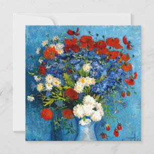Van Gogh Vase mit Kornblumen und Mohn Einladung