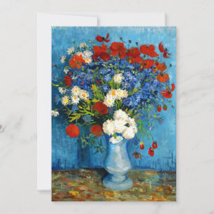 Van Gogh Vase mit Kornblumen und Pflaumen Einladung