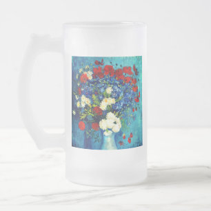 Van Gogh Vase mit Kornblumen und Pflaumen Mattglas Bierglas