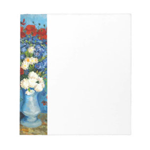 Van Gogh Vase mit Kornblumen und Pflaumen Notizblock