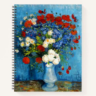 Van Gogh Vase mit Kornblumen und Pflaumen Notizbuch