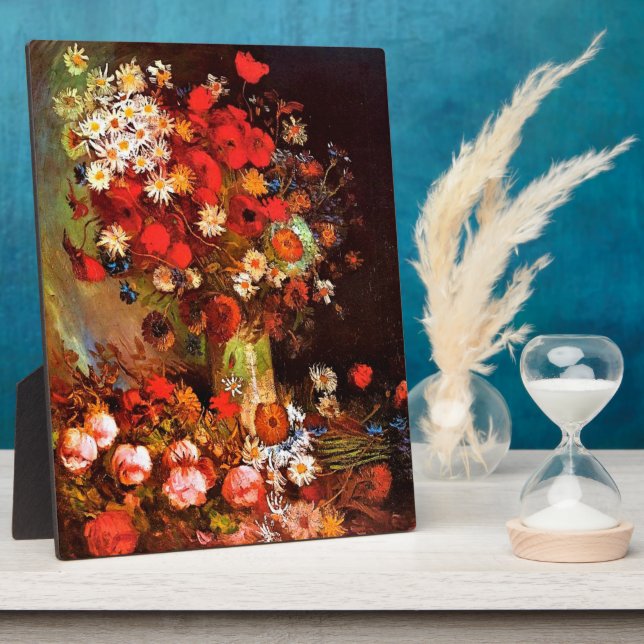 Van Gogh - Vase mit Pflücken, Kornblumen, Peonies Fotoplatte (Seite)