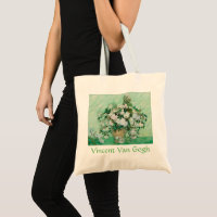 Van Gogh Vase mit rosa Rosen Vintage Blume Art