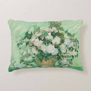 Van Gogh Vase mit rosa Roses Fine Art Zierkissen