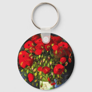 Van Gogh Vase mit roten Mohn Schlüsselanhänger