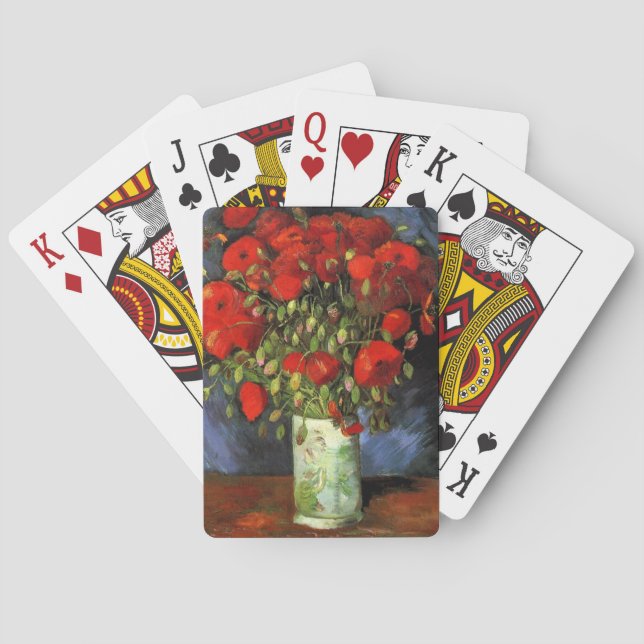 Van Gogh - Vase mit roten Pflücken Spielkarten (Rückseite)