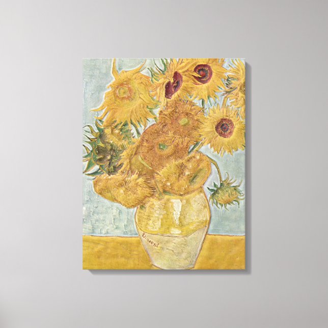 Van Gogh - Vase Twelve Sunflowers Leinwanddruck (Vorderseite)