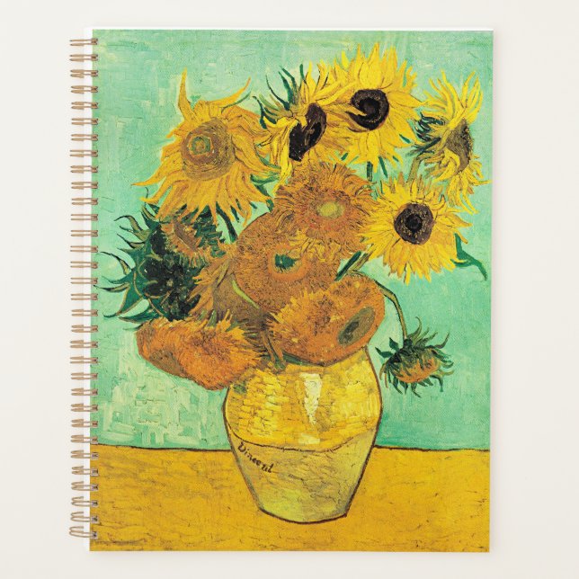 Van Gogh - Vasen mit 12 Sonnenblumen Planer (Vorderseite)