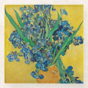 Van Gogh Vasen mit Iris Klassischer Impressionismu Glasuntersetzer