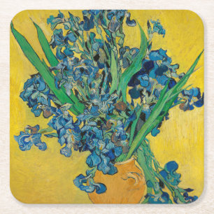 Van Gogh Vasen mit Iris Klassischer Impressionismu Rechteckiger Pappuntersetzer