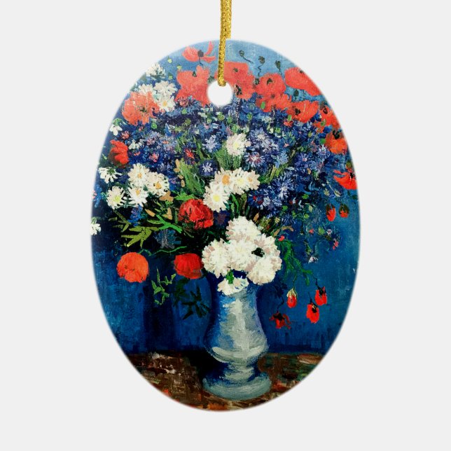 Van Gogh - Vasen mit Mohnblumen, Keramik Ornament (Vorne)