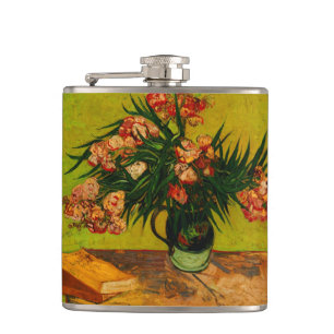 Van Gogh Vasen Mit Oleandern Und Büchern Blumenkun Flachmann
