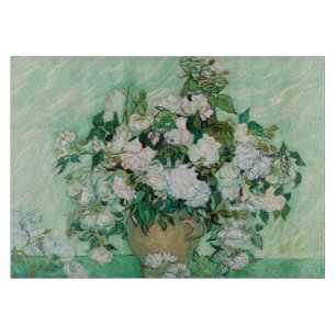 Van Gogh Vasen mit rosa Rosen Blumen Gemälde Schneidebrett