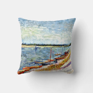 Van Gogh - Vertäute Boote, Kissen