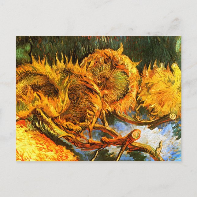 Van Gogh: Vier Sonnenblumen Postkarte (Vorderseite)