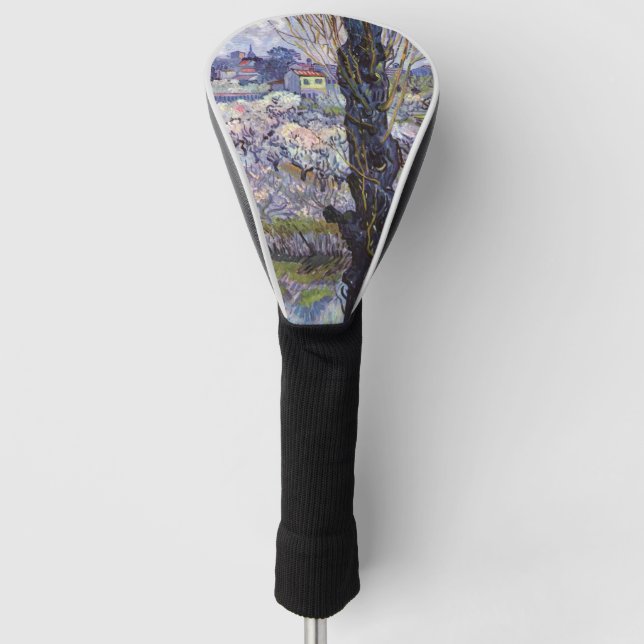 Van Gogh View Arles Blühender Garten Golf Headcover (Vorderseite)