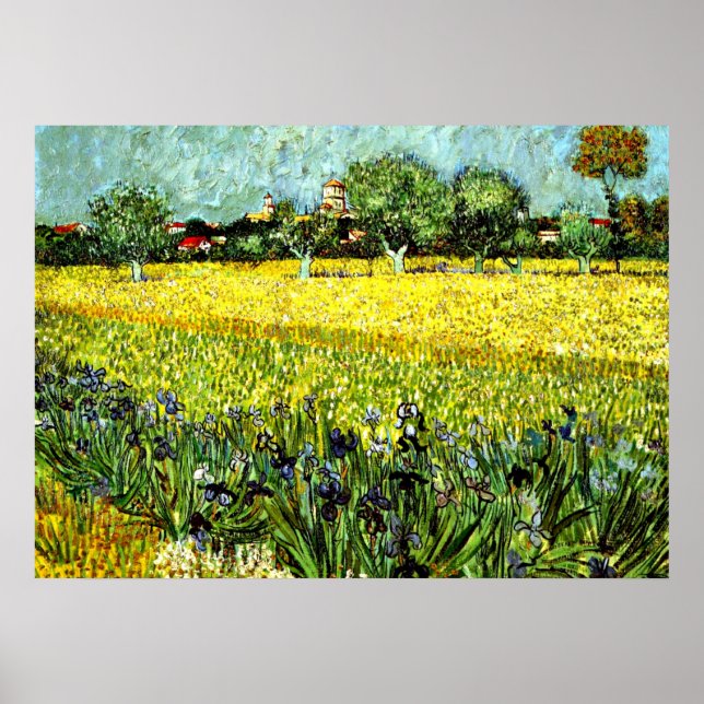 Van Gogh - View of Arles with Irises, 1888 Poster (Vorne)
