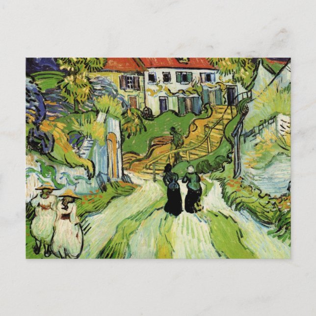 Van Gogh - Village Street and Steps in Auvers Postkarte (Vorderseite)