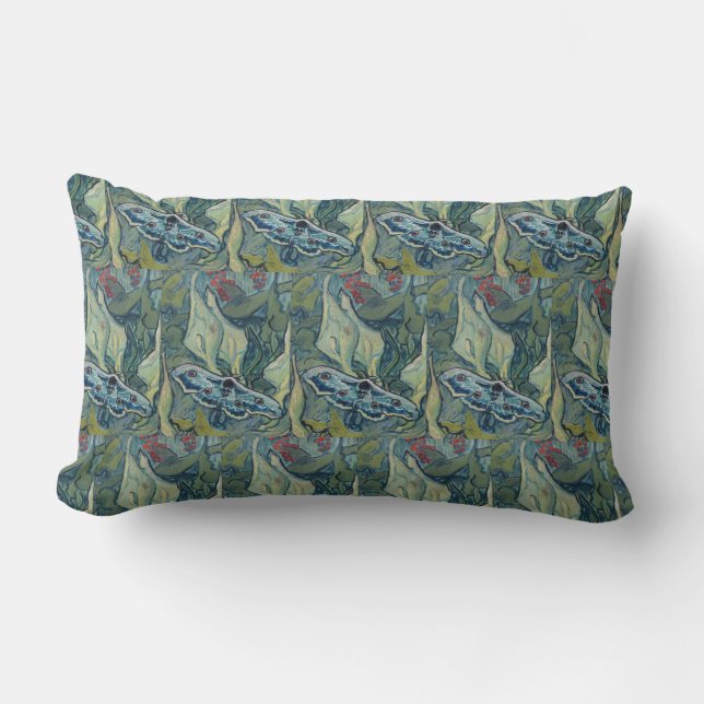 Van Gogh Vintag Great Peacock Moth Lendenkissen (Vorderseite)