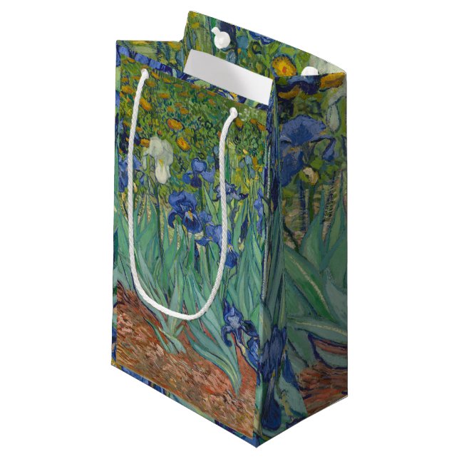 Van Gogh Vintag Irises Kleine Geschenktüte (Vorderseite Schrägansicht)