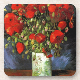 Van Gogh Vintage-Gemälde Blüten Vase Blumen Getränkeuntersetzer