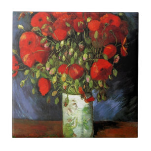 Van Gogh Vintage-Gemälde Blüten Vasen Blumen Fliese