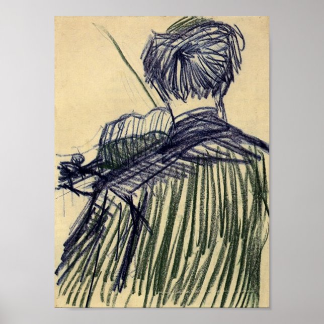Van Gogh - Violinist von hinten gesehen Poster (Vorne)