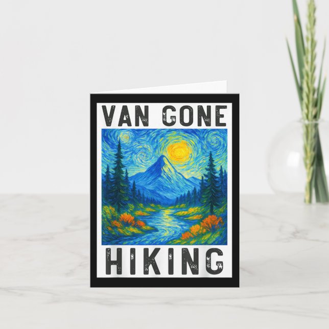 Van Gogh Wandern, Camping Mountains Natur, Funny H Karte (Vorderseite)