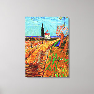 Van Gogh - Weg durch ein Feld mit Weiden Leinwanddruck
