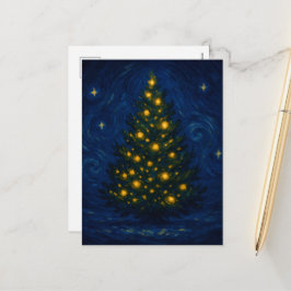 Van Gogh-Weihnachtsbaum-Weihnachtskarte Feiertagspostkarte