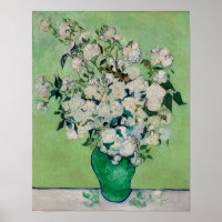 Van Gogh Weiße Rosen - Smaragdvase Blumenkunst