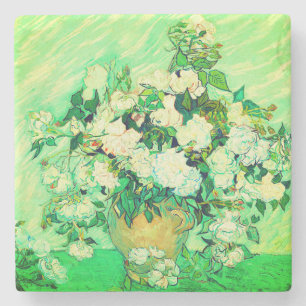 Van Gogh Weiße Rosen Steinuntersetzer
