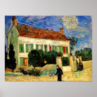 Van Gogh - Weißes Haus durch Nacht
