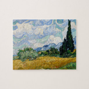 Van Gogh Weizenfeld mit Zypressen