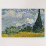 Van Gogh - Weizenfeld mit Zypressen<br><div class="desc">Rätsel zu lösen hilft bestehende Verbindungen zwischen unseren Gehirnzellen zu verstärken. Es erhöht auch die Generierung neuer Beziehungen. Dies wiederum verbessert mentale Geschwindigkeit und Denkprozesse. Jigsaw-Rätsel sind besonders gut geeignet, um das kurze Gedächtnis zu verbessern. Das Bild zeigt goldene Weizenfelder, eine dunkle, faszinierende provenzalische Zypresse, die wie ein grüner Obelisk...</div>