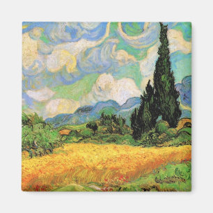 Van Gogh Weizenfeld mit Zypressen auf Haute Gallin Magnet