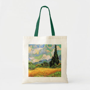 Van Gogh Weizenfeld mit Zypressen bei Haute Gallin Tragetasche