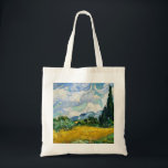 Van Gogh Weizenfeld mit Zypressen. Impressionismus Tragetasche<br><div class="desc">Van Gogh "Weizenfeld mit Zypressen" Totbeutel.</div>