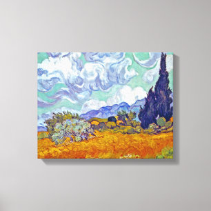 Van Gogh - Weizenfeld mit Zypressen Leinwanddruck