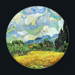 Van Gogh: Weizenfeld mit Zypressen Magnet<br><div class="desc">Van Gogh: Weizenfeld mit Zypressen in der Haude Galline bei Eygalieres. Landschaftskunst von Vincent Van Gogh,  1889,  Kühlschrank Magnet.</div>