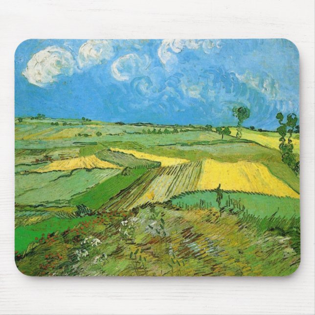 Van-Gogh-Weizenfelder bei Auvers unter Clouded Sky Mousepad (Vorne)