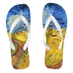 Van Gogh Weizenfelder impressionistische Malerei Flip Flops