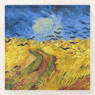 Van Gogh Weizenfelder impressionistische Malerei Glasuntersetzer
